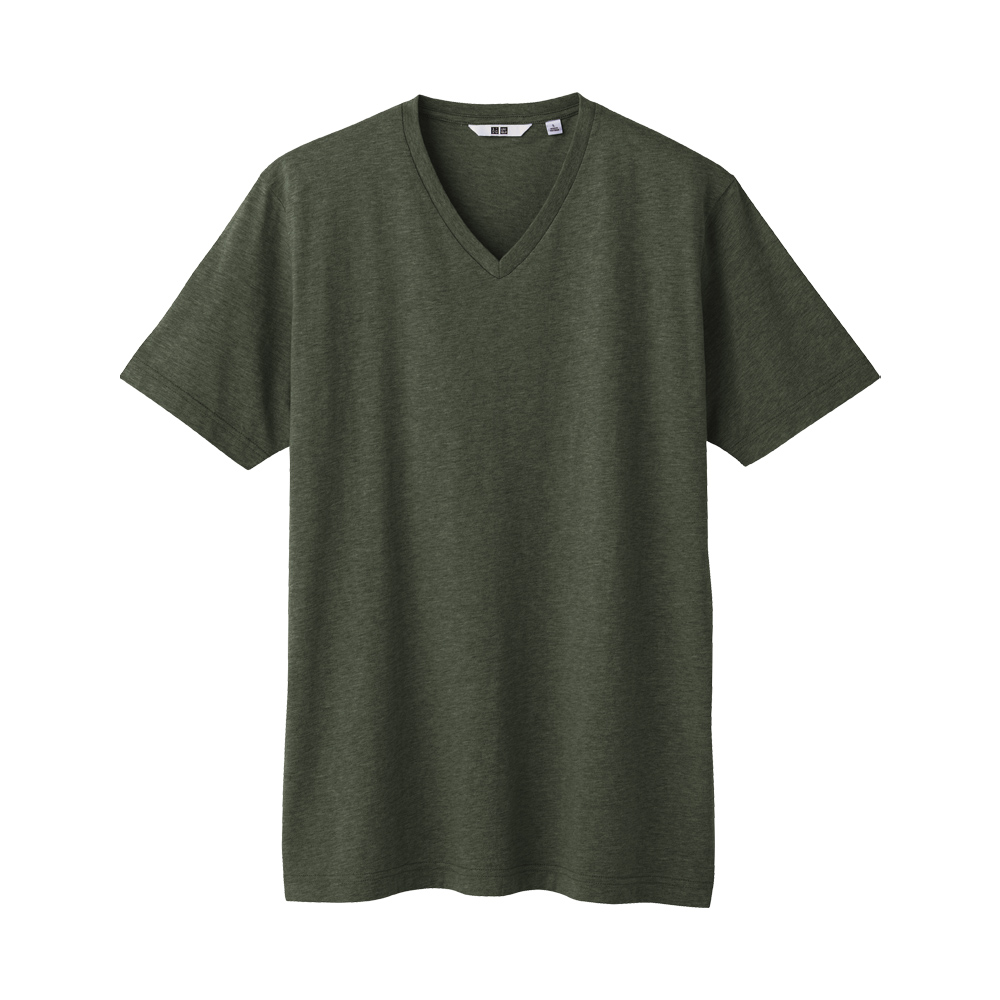 Uniqlo V Neck Short Sleeve T Shirt in Green for Men (olive) | Lyst