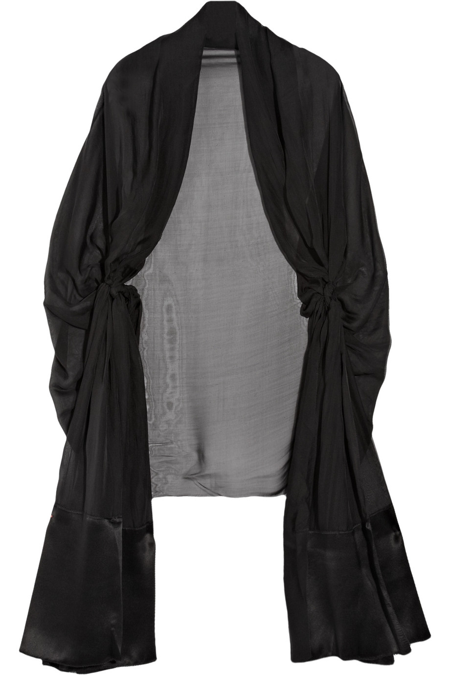 Amanda Wakeley Knotted Silk-chiffon Shrug in Black | Lyst