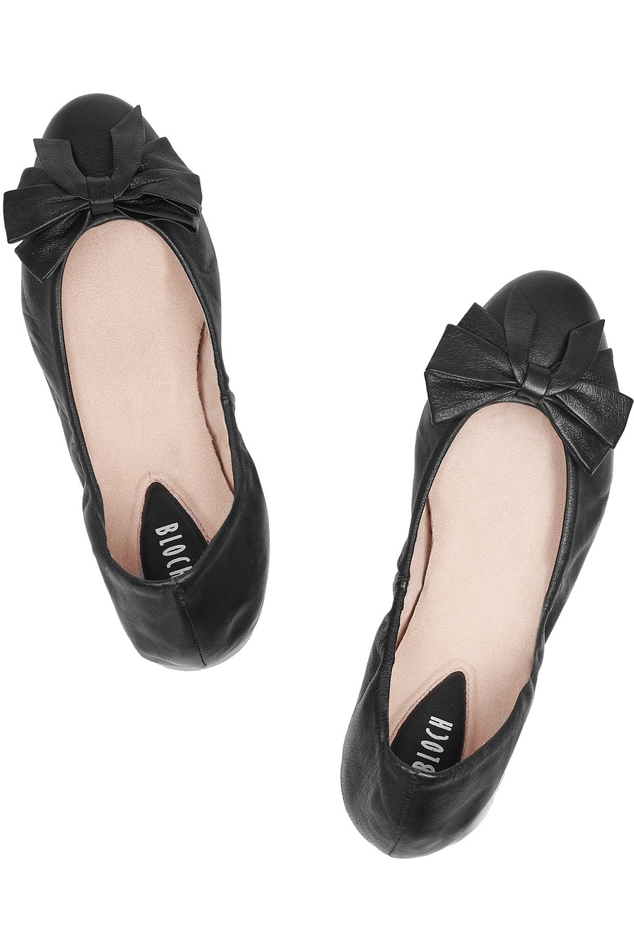 Bloch Ayva Bow-front Leather Ballet Flats in Black - Lyst
