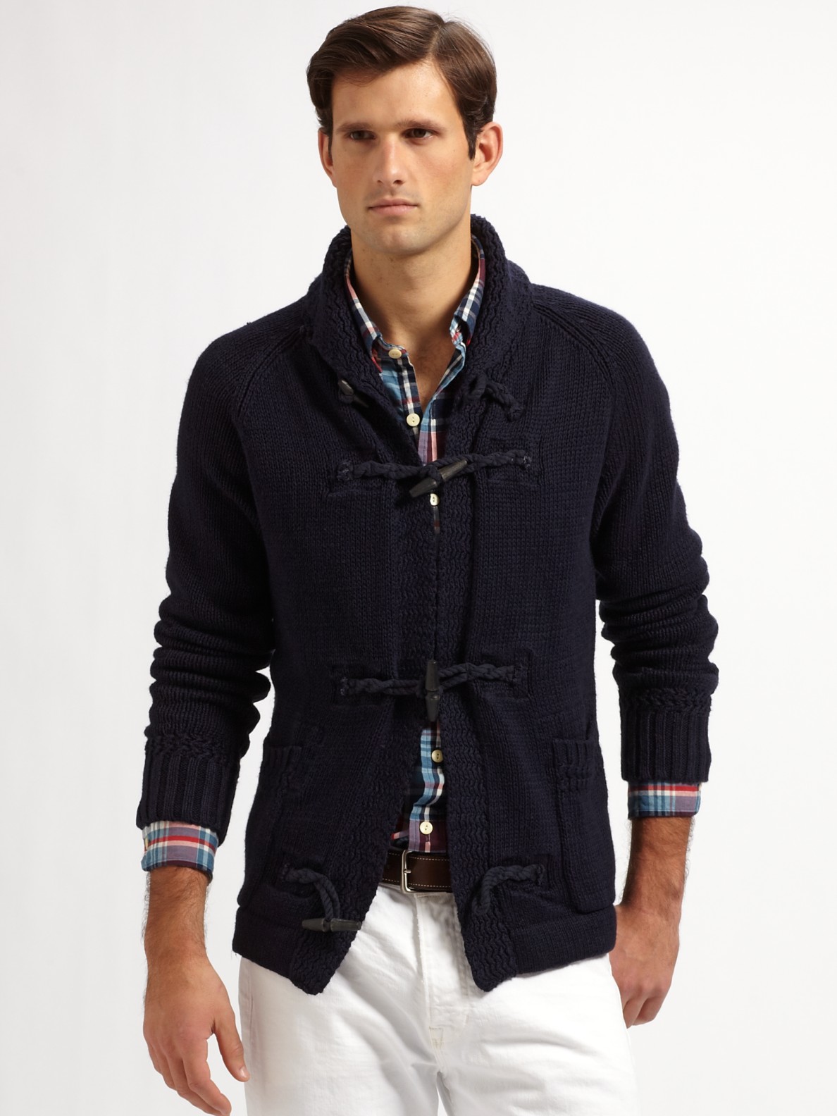Lyst - Polo Ralph Lauren Toggle Shawl-collar Cardigan in Blue for Men
