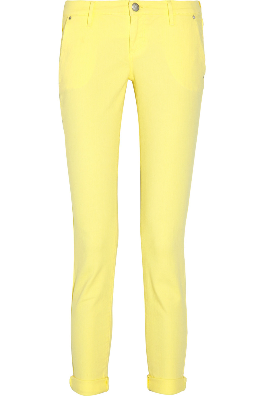 Juicy Couture Cropped Low-rise Skinny Jeans in Yellow (lemon) | Lyst