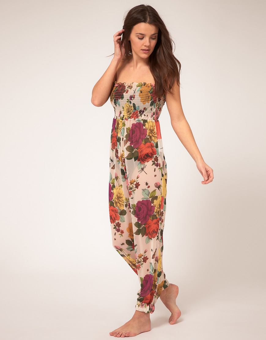 Lyst - Ted Baker Beach Jumpsuit With Rose Bug Print