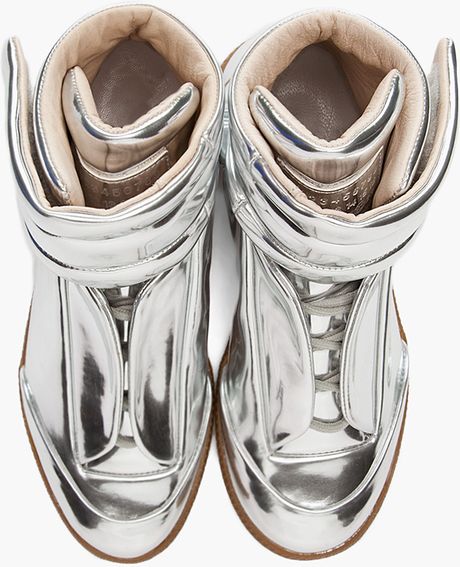 Maison Margiela Metallic Silver Sneakers in Silver | Lyst