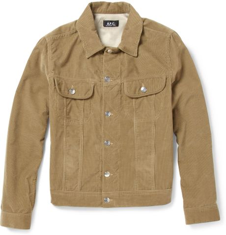 A.p.c. Cotton-corduroy Jacket in Brown for Men | Lyst