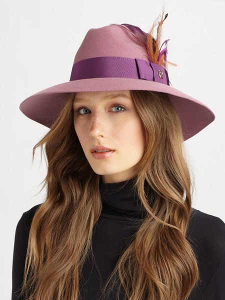 Gucci Trilby Hat in Purple | Lyst