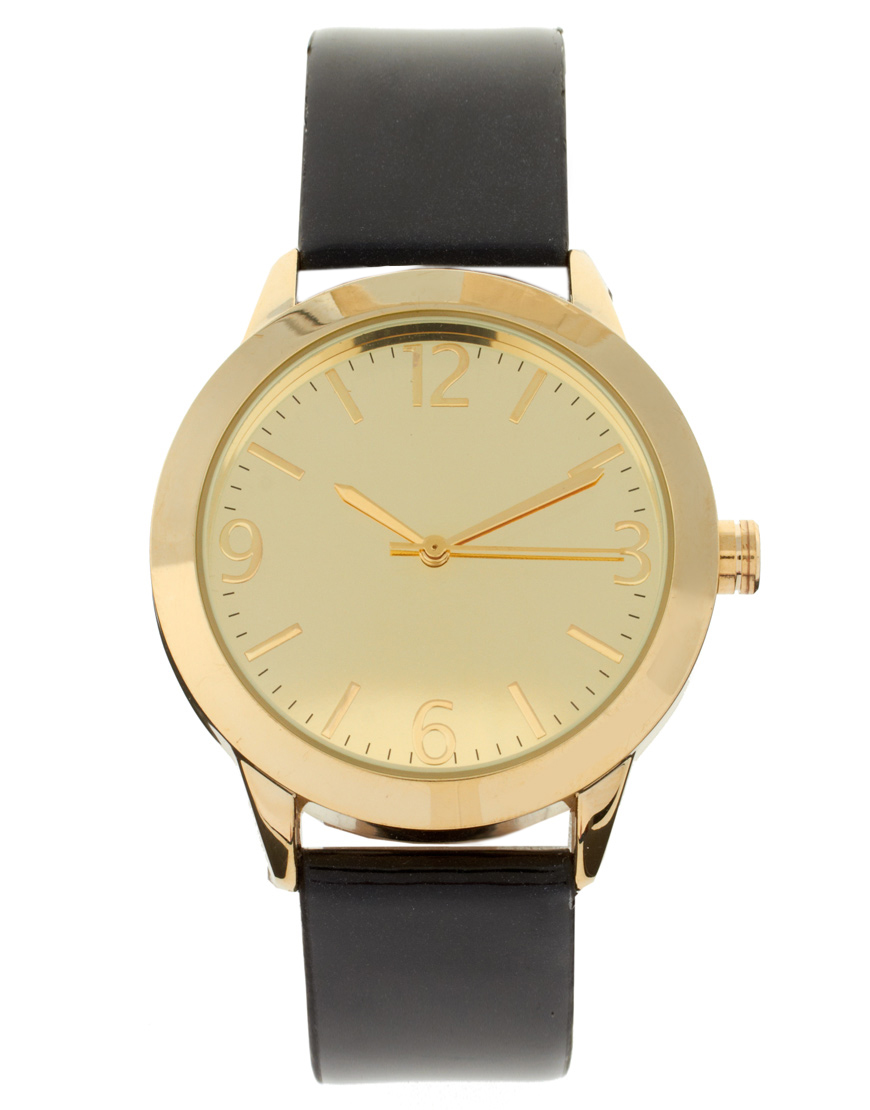 Lyst - Asos Collection Patent Watch in Black