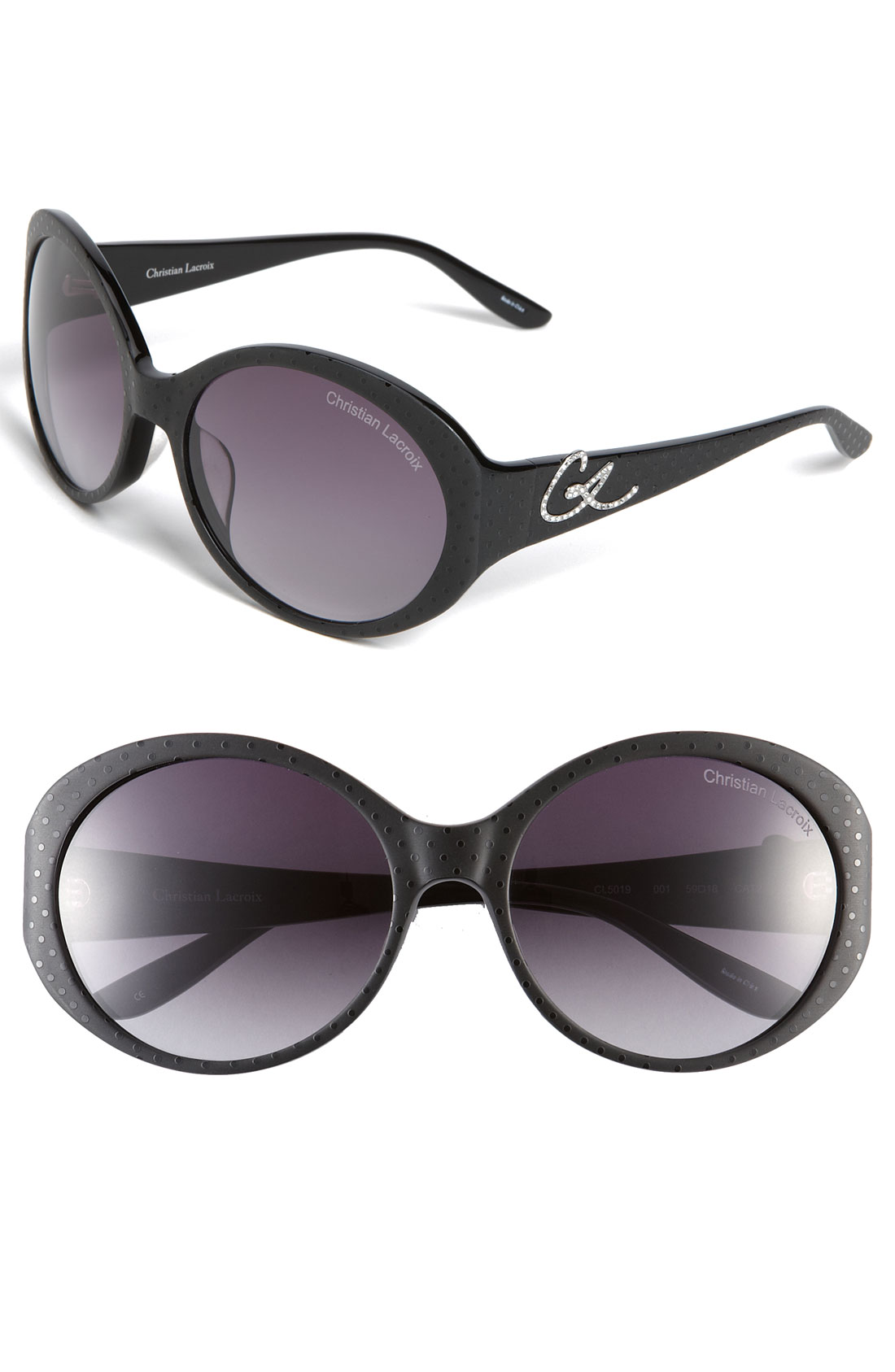 Christian Lacroix Large Sunglasses in Black | Lyst