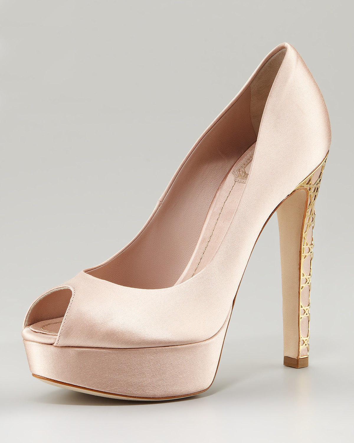 Lyst Dior Cannage Cage Heel Platform Pump in Pink
