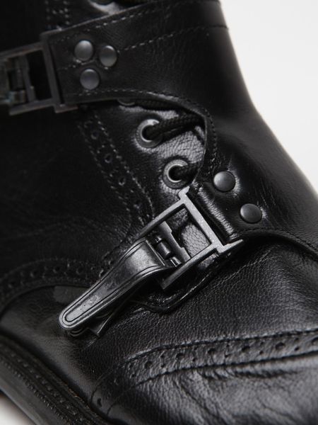 Mugler Underground For Mens Buckled Brogue Boot in Black for Men | Lyst