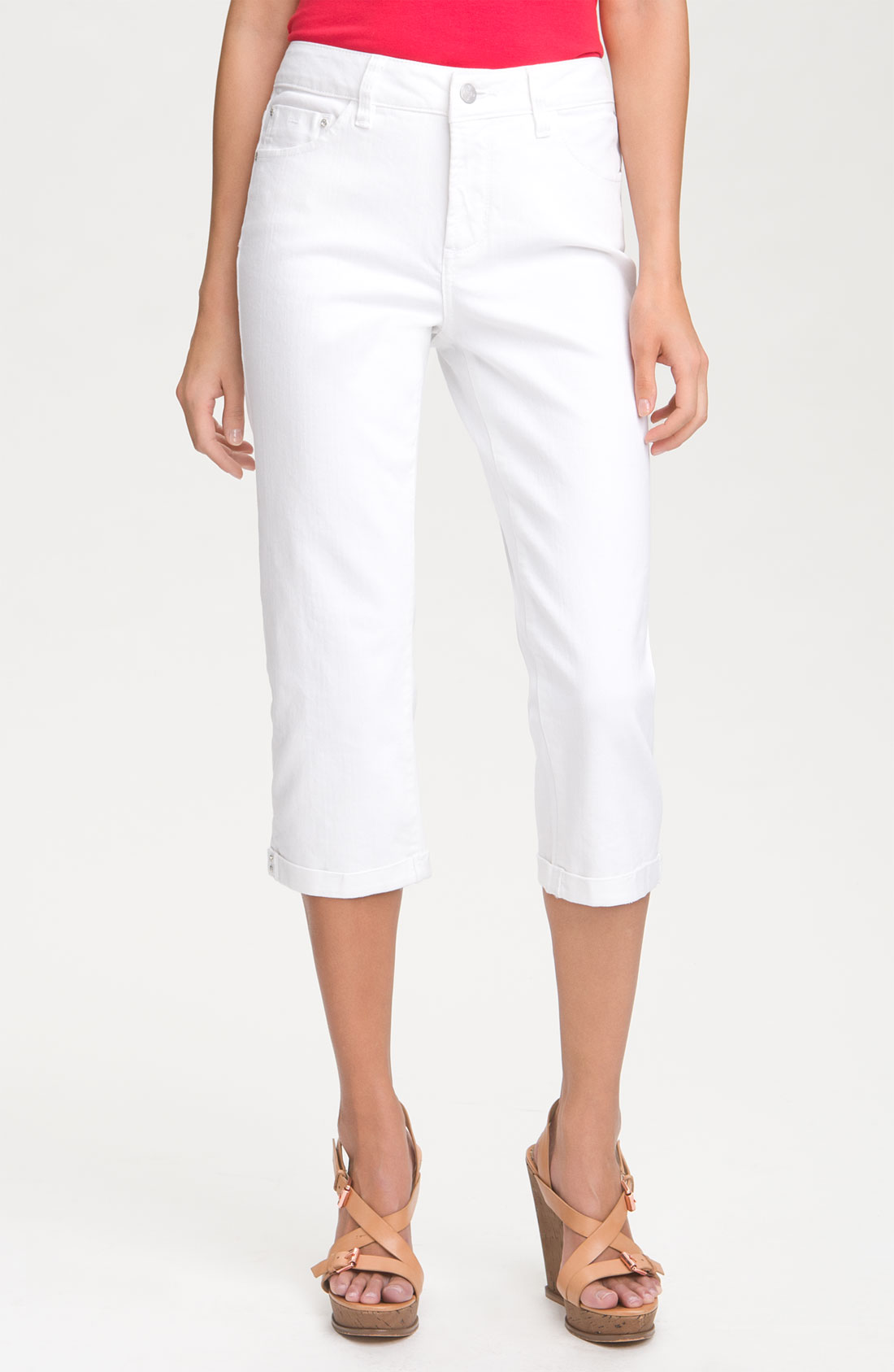 Not Your Daughter's Jeans Fiona Roll Cuff Crop Stretch Jeans in White ...