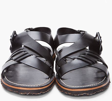 Opening Ceremony Black Leather Criss-cross Sandal in Black for Men | Lyst