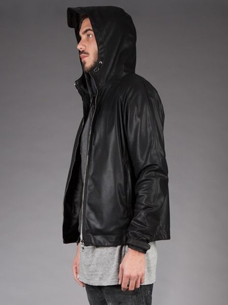 Drome Hooded Leather Jacket in Black for Men | Lyst