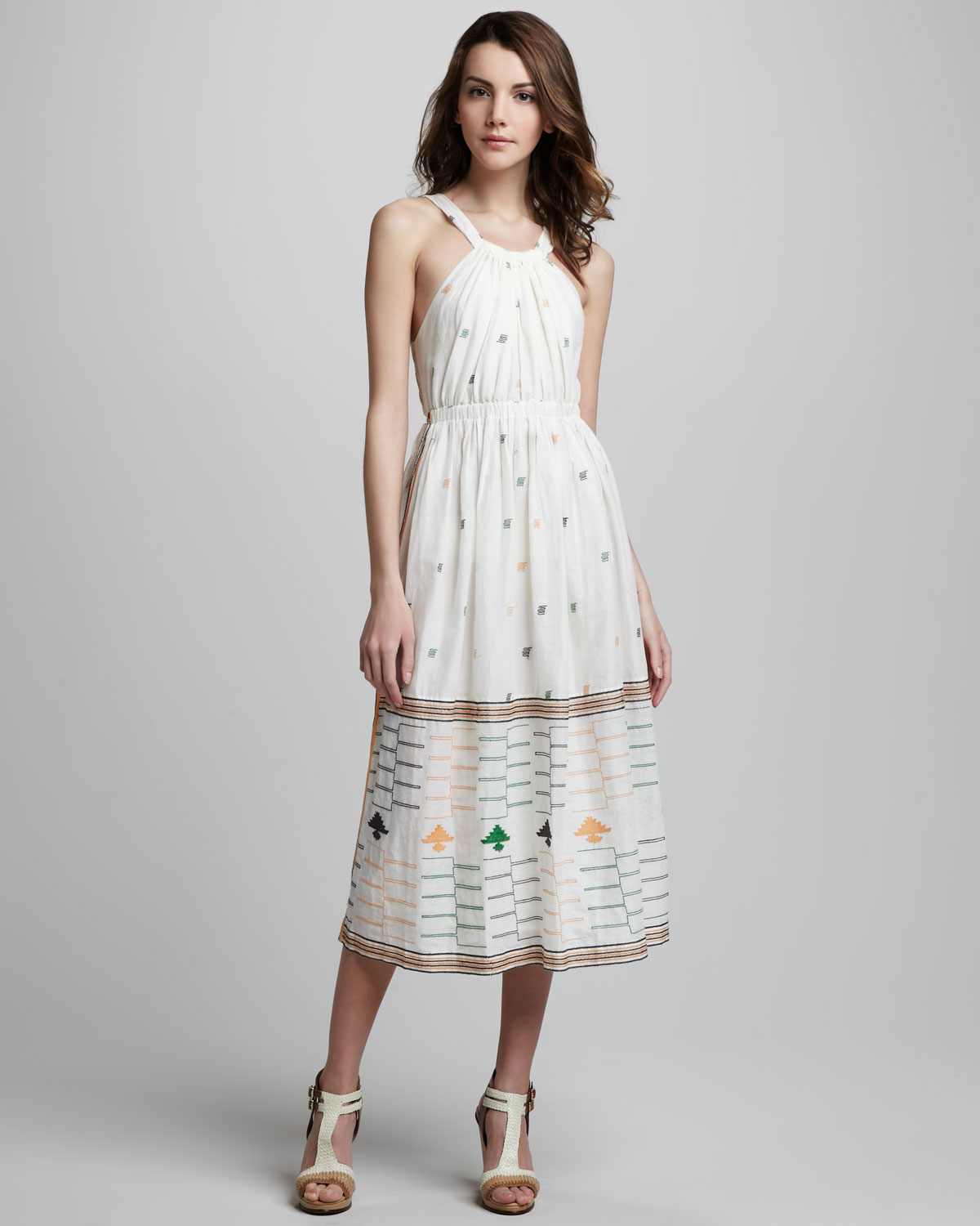 white cotton midi