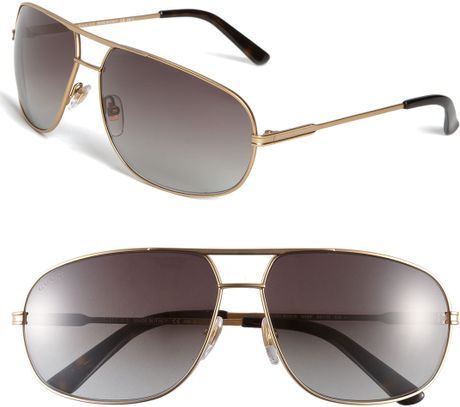 Gucci Metal Aviator Sunglasses in Gold for Men | Lyst