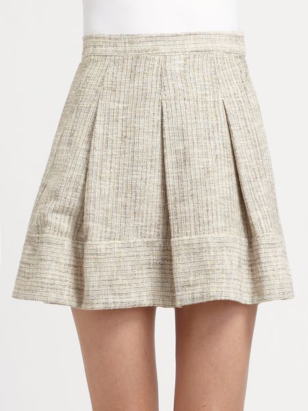 L'agence Pleated High-waisted Skirt in Beige (natural) | Lyst
