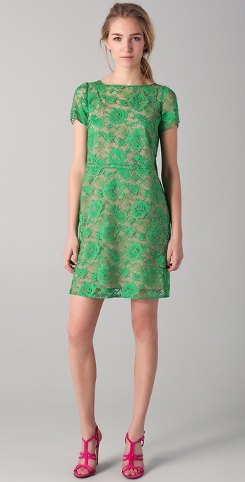 Lyst - N°21 Short Lace Dress in Green