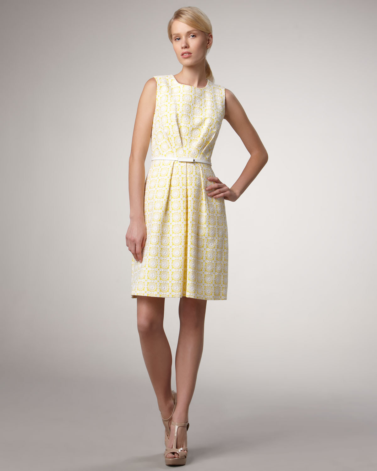 Lyst Trina Turk Daisy Jacquard Dress in Yellow