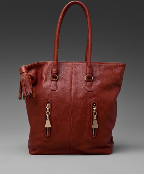 See By Chloé Cherry Zipped Tote in Brown (mahogany) | Lyst