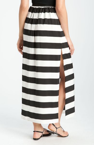 Vince Camuto Wide Stripe Maxi Skirt in Black (rich black) | Lyst