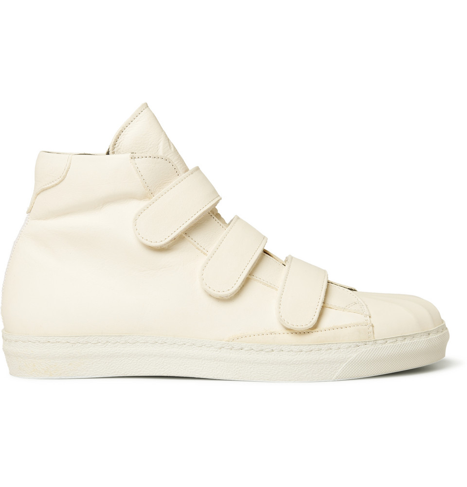 Alexander Mcqueen Velcro-strap High Top Leather Sneakers in White for ...