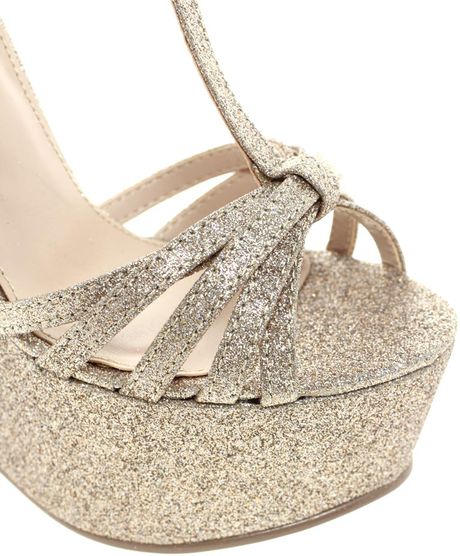 Carvela Kurt Geiger Gloworm Sparkle Wedges in Gold | Lyst