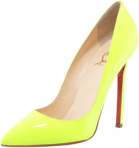Christian Louboutin Pigalle Neon Pump in Yellow | Lyst