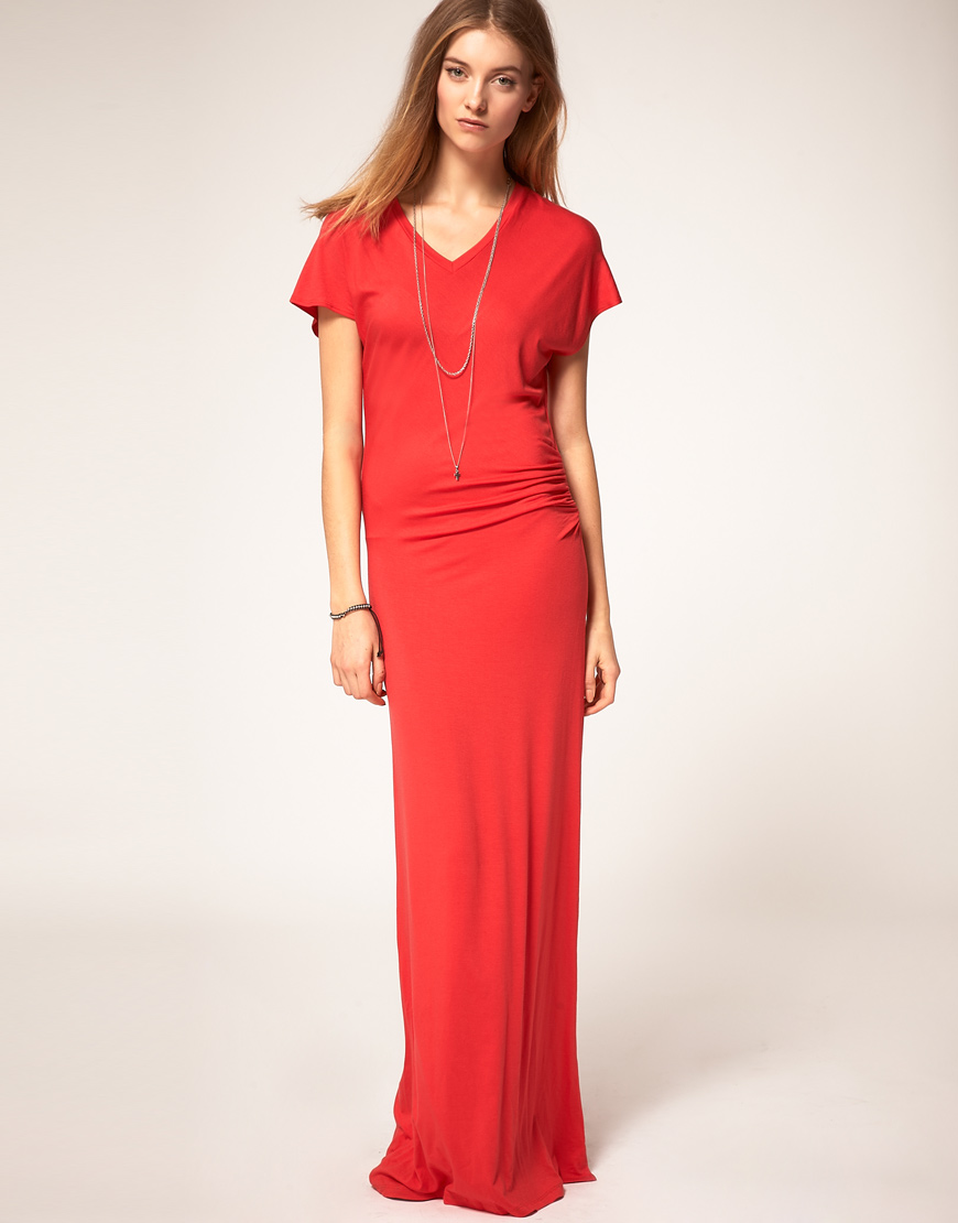 Lyst - Lna Lna Berkley V Neck Maxi Dress in Red