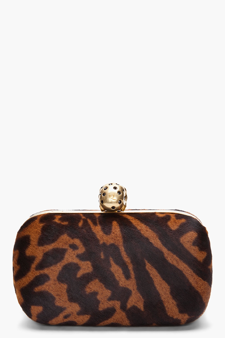 Lyst Alexander Mcqueen Skull Pony Hair Clutch