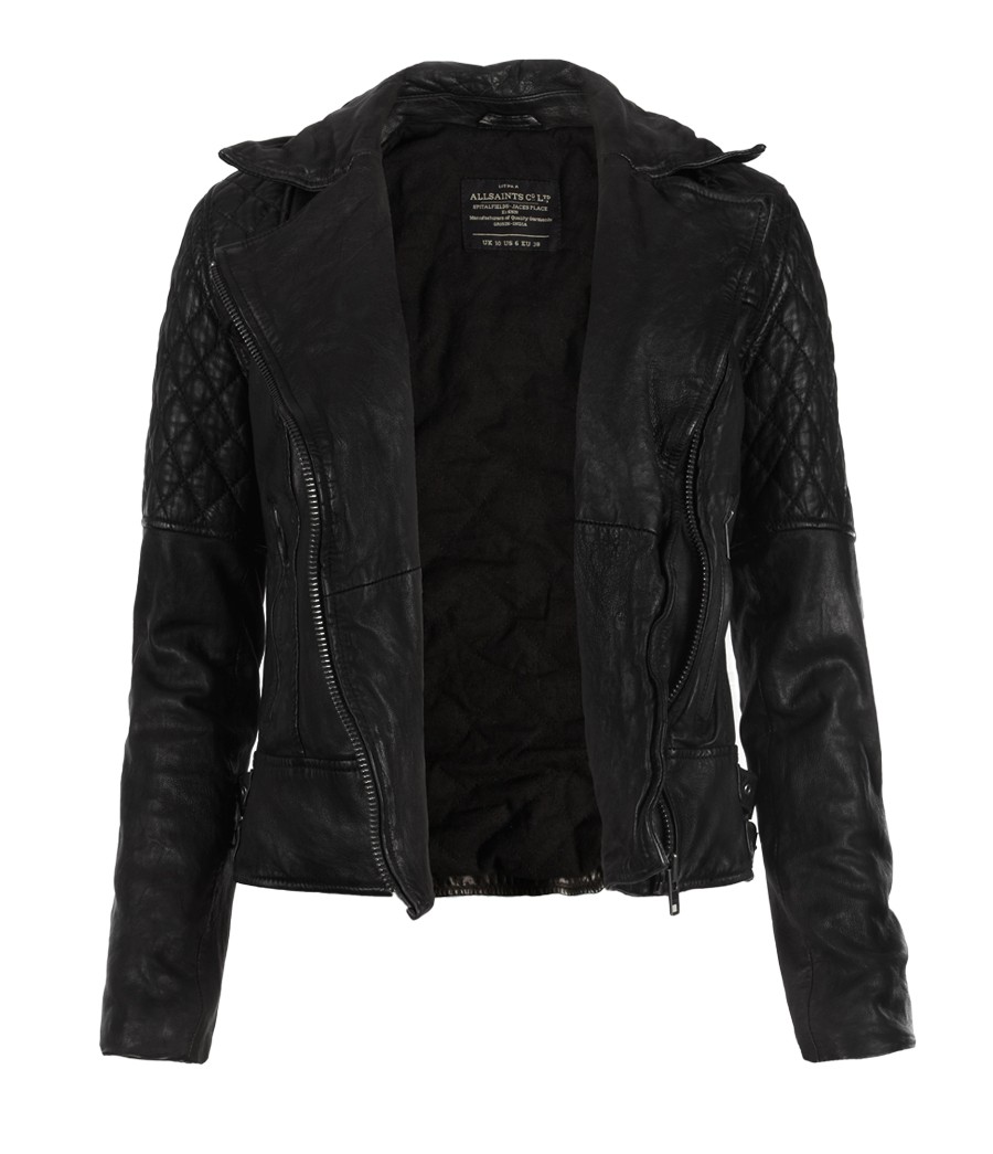 Lyst - Allsaints Walker Leather Jacket in Black