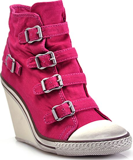 Ash Thelma Bis - Fuschia Canvas Wedge Sneaker in Pink (fuschia) | Lyst