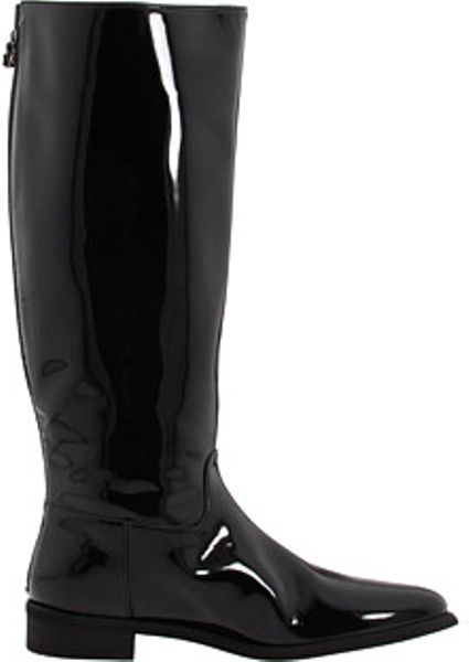 Burberry Patent Leather Riding Boots in Black (b) | Lyst