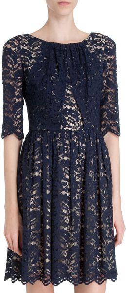 Erdem Margot Lace Dress in Blue (navy) | Lyst