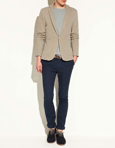 Zara Fishnet Blazer in Beige for Men | Lyst