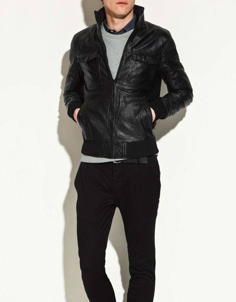 Zara Leather Jacket in Brown for Men | Lyst