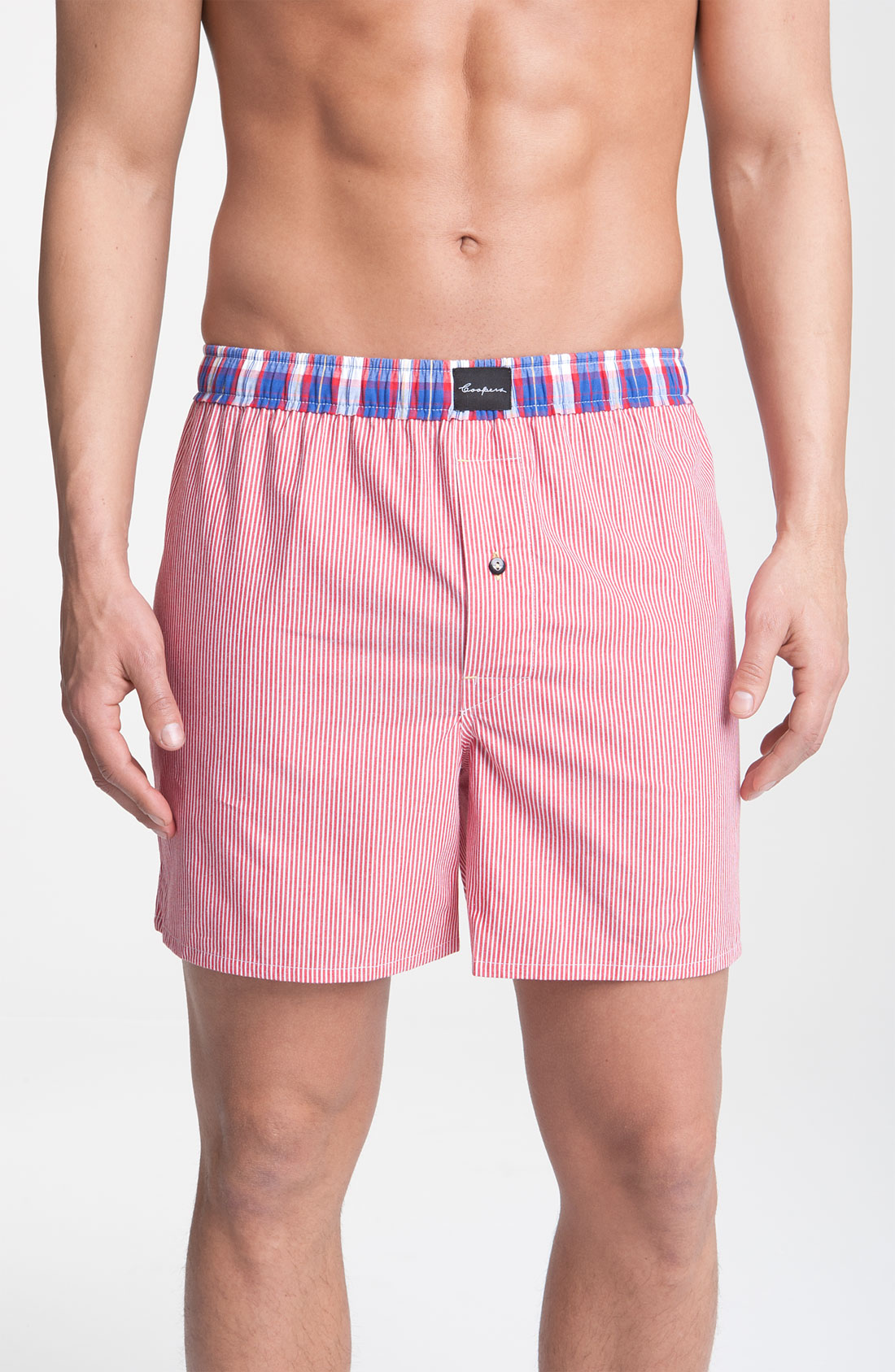 Coopers By Jockey ® Woven Boxer Shorts in Pink for Men (red stripe) | Lyst