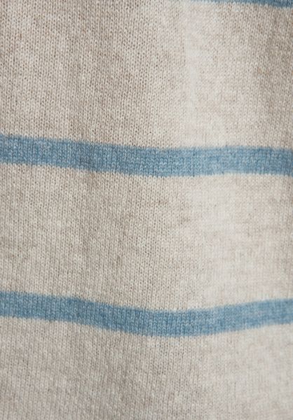 Autumn Cashmere Sailor Stripe Sweater with Elbow Patches in Oatmeal ...