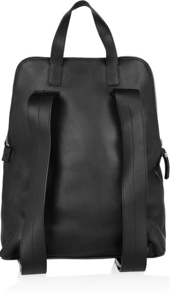 Jil Sander Textured-leather Backpack in Black | Lyst