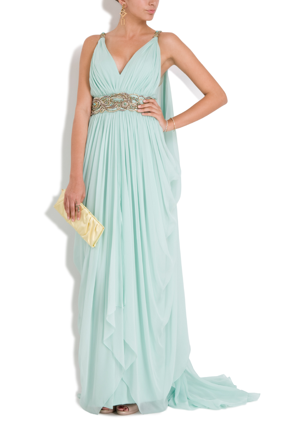 marchesa mint chiffon embellished grecian gown product 3 2967584 436331589