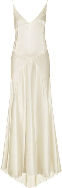 Rochas Silk Maxi Dress in White | Lyst