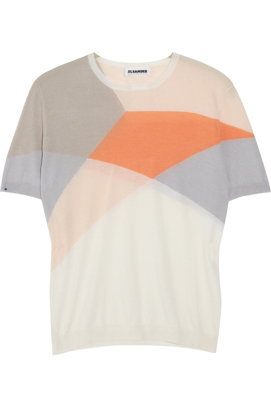 Jil Sander Color-block Cashmere and Silk-blend Top in Gray | Lyst