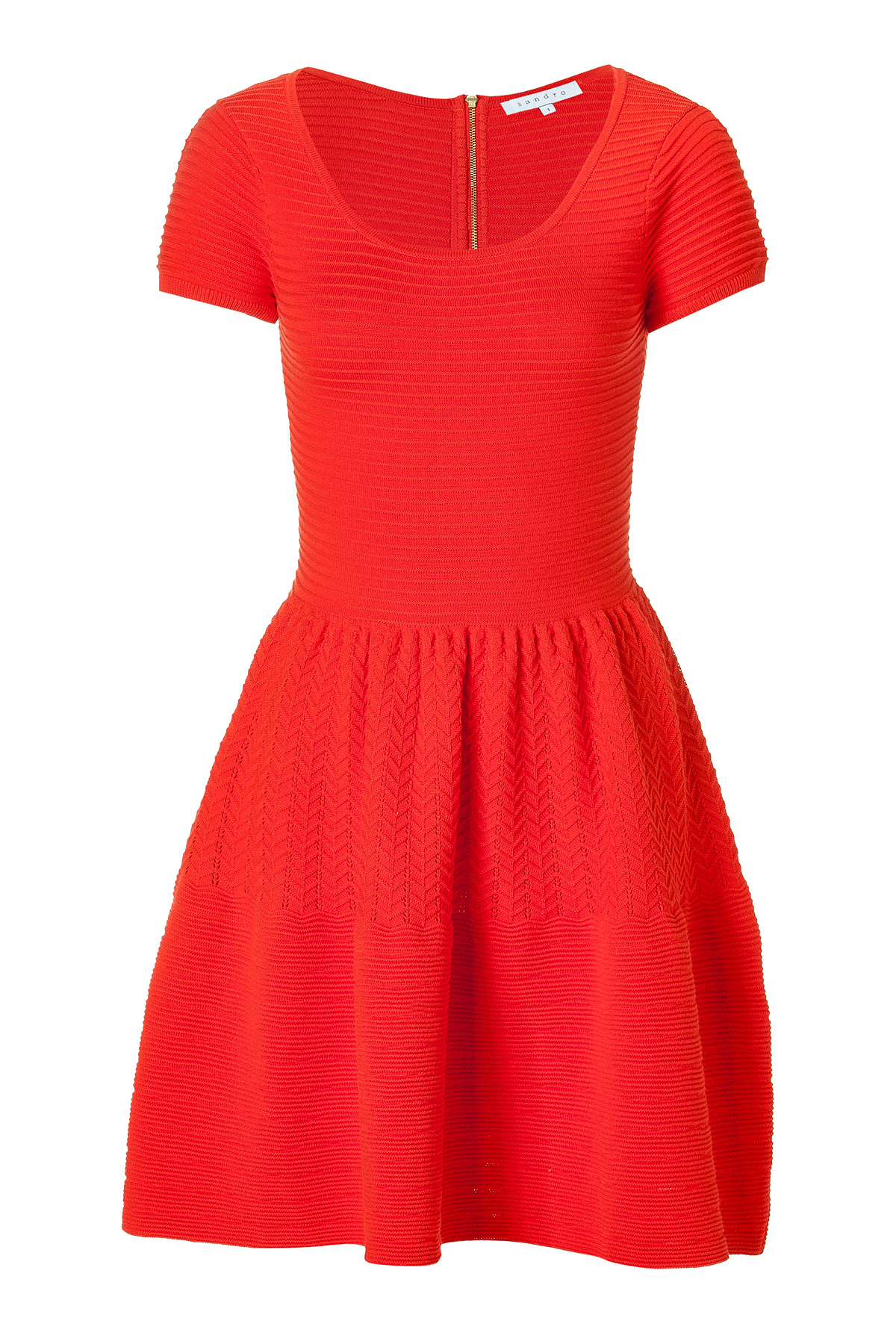 Lyst - Sandro Cherry Red Knit Ruffus Dress in Red