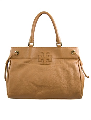 Tory Burch Stacked T Logo Tote in Beige | Lyst