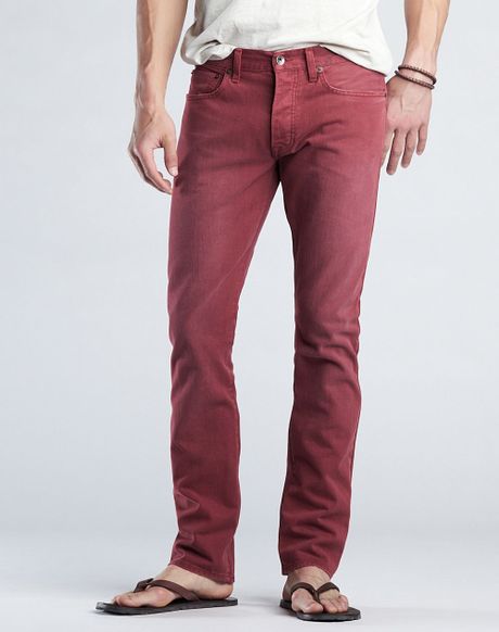 Lucky Brand 121 Heritage Slim Jeans in Red for Men (viking red) | Lyst
