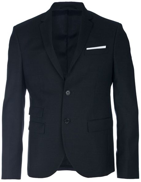 Neil Barrett Handkerchief Detail Suit in Black for Men | Lyst