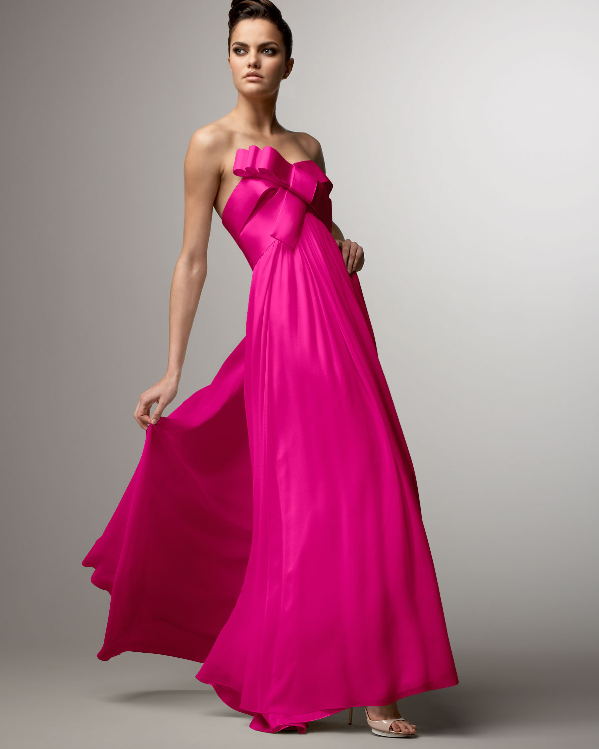 Lyst - Notte By Marchesa Ribbon-bodice Gown in Pink