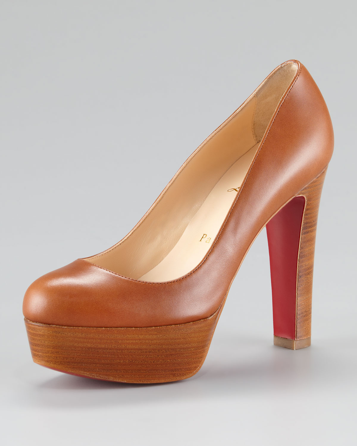 Artesur ? christian louboutin sandals Brown leather short stacked ...