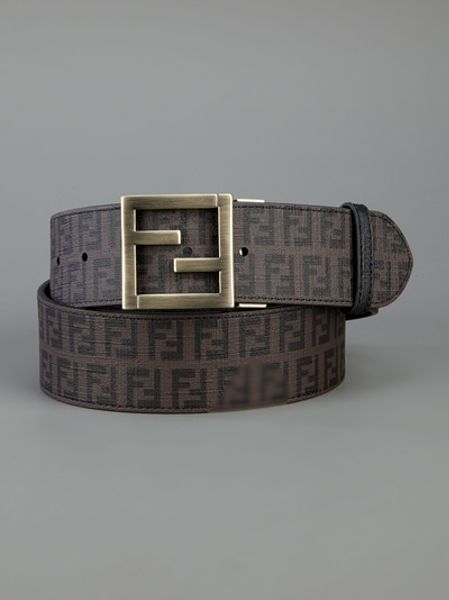 Fendi Monogram Belt in Brown for Men | Lyst