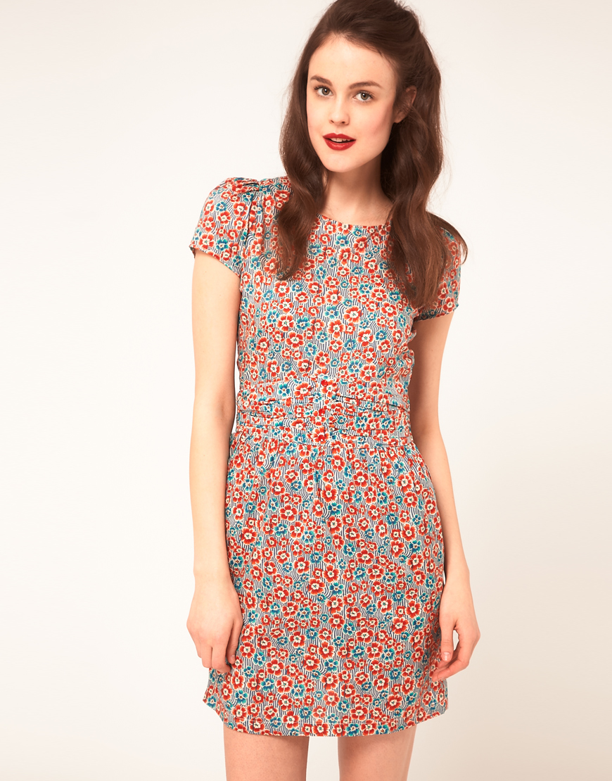 Sessun Sessun Shift Dress with Fitted Waist in Liberty Floral Print | Lyst