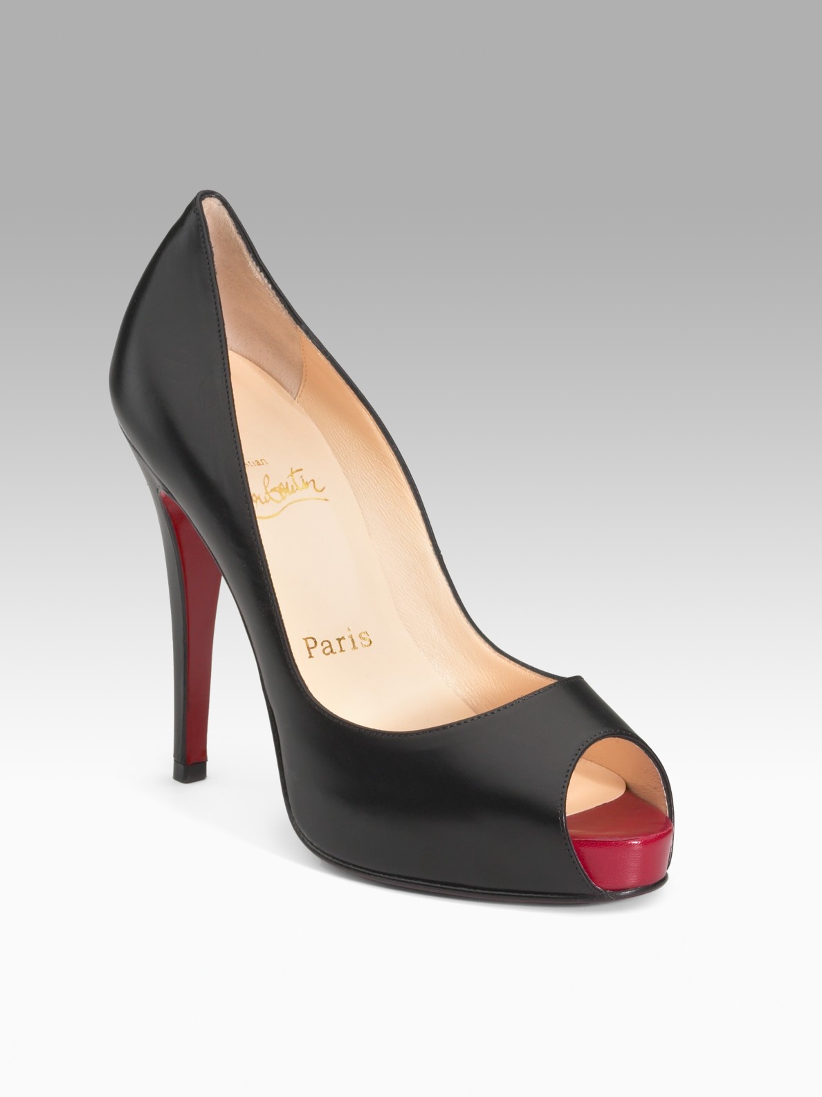 christian louboutin brown patent leather heels very prive  
