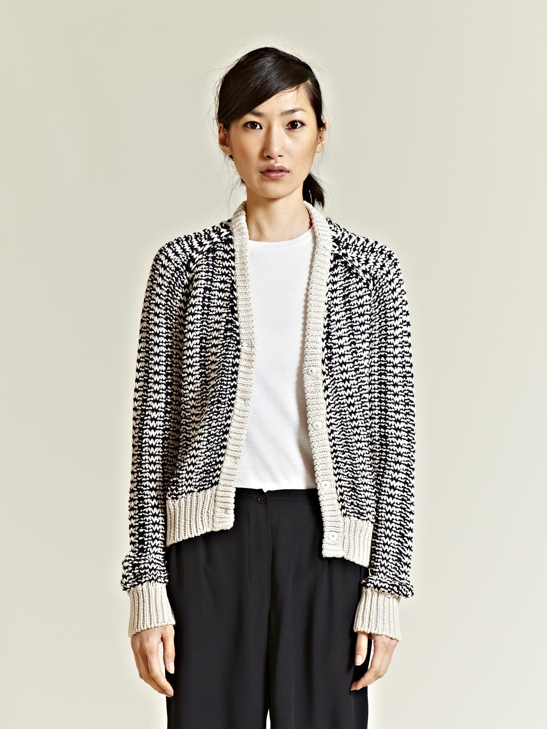 Lyst - Jil Sander Cruise Womens Contrast Colour Knit Cardigan in Natural